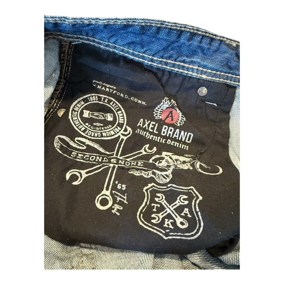 Axel Jeans Treadwell Relaxed Straight Fit Men’s Embellished Faded JeanNew 38 X32 - Picture 16 of 16